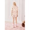 Ekouaer Pajamas Set for Women Short Sleeve Sleepwear Button Down Pjs Lounge Sets Soft Nightwear(Teddy Bear-red Cherry)