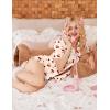 Ekouaer Pajamas Set for Women Short Sleeve Sleepwear Button Down Pjs Lounge Sets Soft Nightwear(Teddy Bear-red Cherry)
