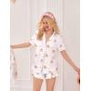 Ekouaer Pajamas Set for Women Short Sleeve Sleepwear Button Down Pjs Lounge Sets Soft Nightwear(Teddy Bear-white)