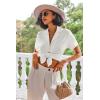Ekouaer Pajamas Set for Women Short Sleeve Sleepwear Button Down Pjs Lounge Sets Soft Nightwear(White)