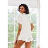 Ekouaer Pajamas Set for Women Short Sleeve Sleepwear Button Down Pjs Lounge Sets Soft Nightwear(White)