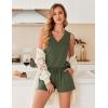 Ekouaer Pajamas for Women Set Cute Pjs Soft Sleepwear Summer Sleeveless Tops and Shorts Travel Lounge Sets with Pockets(Army Green)