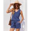 Ekouaer Pajamas for Women Set Cute Pjs Soft Sleepwear Summer Sleeveless Tops and Shorts Travel Lounge Sets with Pockets(Navy Blue)