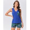 Ekouaer Pajamas for Women Set Cute Pjs Soft Sleepwear Summer Sleeveless Tops and Shorts Travel Lounge Sets with Pockets(Royal Blue Floral)