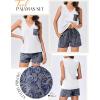 Ekouaer Pajamas for Women Set Cute Pjs Soft Sleepwear Summer Sleeveless Tops and Shorts Travel Lounge Sets with Pockets(White Cashews)