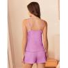 Ekouaer Pajamas for Women Set Lingerie Pjs 2 Piece Cami Sleepwear Ribbed Knit Shorts Set(Hot Pink)