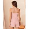 Ekouaer Pajamas for Women Set Lingerie Pjs 2 Piece Cami Sleepwear Ribbed Knit Shorts Set(Light Pink)
