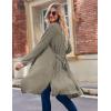 Ekouaer Robe for Women Ribbed Knit Bathrobe Soft Knee Length Kimono Robes Ladies Sleepwear with Pockets S-XXL(Brown)