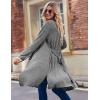 Ekouaer Robe for Women Ribbed Knit Bathrobe Soft Knee Length Kimono Robes Ladies Sleepwear with Pockets S-XXL(Dark Gray)