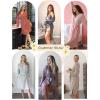 Ekouaer Robe for Women Ribbed Knit Bathrobe Soft Knee Length Kimono Robes Ladies Sleepwear with Pockets S-XXL(Wine Red)