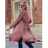 Ekouaer Robe for Women Ribbed Knit Bathrobe Soft Knee Length Kimono Robes Ladies Sleepwear with Pockets S-XXL(Wine Red)