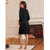 Ekouaer Robes for Women Knee Length Bathrobe Lightweight Kimono Robe 3/4 Sleeve Loungewear Soft Sleepwear with Pockets S-XXL(Black)