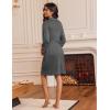 Ekouaer Robes for Women Knee Length Bathrobe Lightweight Kimono Robe 3/4 Sleeve Loungewear Soft Sleepwear with Pockets S-XXL(Dark Gray)