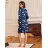Ekouaer Robes for Women Knee Length Bathrobe Lightweight Kimono Robe 3/4 Sleeve Loungewear Soft Sleepwear with Pockets S-XXL(Floral Navy)