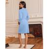 Ekouaer Robes for Women Knee Length Bathrobe Lightweight Kimono Robe 3/4 Sleeve Loungewear Soft Sleepwear with Pockets S-XXL(Light Blue)