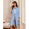 Ekouaer Robes for Women Knee Length Bathrobe Lightweight Kimono Robe 3/4 Sleeve Loungewear Soft Sleepwear with Pockets S-XXL(Light Blue)