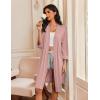 Ekouaer Robes for Women Knee Length Bathrobe Lightweight Kimono Robe 3/4 Sleeve Loungewear Soft Sleepwear with Pockets S-XXL(Misty Rose)