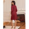 Ekouaer Robes for Women Knee Length Bathrobe Lightweight Kimono Robe 3/4 Sleeve Loungewear Soft Sleepwear with Pockets S-XXL(Wine Red)