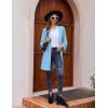 Ekouaer Robes for Women Knee Length Kimono Bathrobe 3/4 Sleeve Sleep Robe Cozy Sleepwear with Pockets S-XXL(Light Blue)