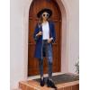 Ekouaer Robes for Women Knee Length Kimono Bathrobe 3/4 Sleeve Sleep Robe Cozy Sleepwear with Pockets S-XXL(Navy Blue)