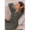 Ekouaer Robes for Women Short Knit Bathrobe Lightweight Kimono Robe Knee Length Loungewear S-XXL(Dark Grey)