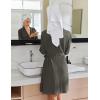 Ekouaer Robes for Women Short Knit Bathrobe Lightweight Kimono Robe Knee Length Loungewear S-XXL(Dark Grey)