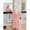 Ekouaer Robes for Women Short Knit Bathrobe Lightweight Kimono Robe Knee Length Loungewear S-XXL(Light Pink)