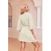 Ekouaer Robes for Women Waffle Knit Bathrobe Soft Lightweight Knee Length Loungewear S-XXL(Apricot)