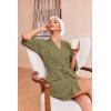 Ekouaer Robes for Women Waffle Knit Bathrobe Soft Lightweight Knee Length Loungewear S-XXL(Army Green)