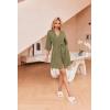 Ekouaer Robes for Women Waffle Knit Bathrobe Soft Lightweight Knee Length Loungewear S-XXL(Army Green)