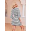 Ekouaer Robes for Women Waffle Knit Bathrobe Soft Lightweight Knee Length Loungewear S-XXL(Black Stripe)