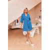 Ekouaer Robes for Women Waffle Knit Bathrobe Soft Lightweight Knee Length Loungewear S-XXL(Blue)