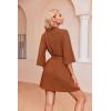 Ekouaer Robes for Women Waffle Knit Bathrobe Soft Lightweight Knee Length Loungewear S-XXL(Caramel Colour)