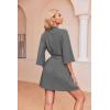 Ekouaer Robes for Women Waffle Knit Bathrobe Soft Lightweight Knee Length Loungewear S-XXL(Dark Grey)