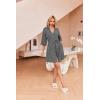 Ekouaer Robes for Women Waffle Knit Bathrobe Soft Lightweight Knee Length Loungewear S-XXL(Dark Grey)