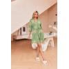 Ekouaer Robes for Women Waffle Knit Bathrobe Soft Lightweight Knee Length Loungewear S-XXL(Floral Green)