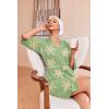 Ekouaer Robes for Women Waffle Knit Bathrobe Soft Lightweight Knee Length Loungewear S-XXL(Floral Green)