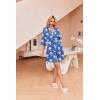 Ekouaer Robes for Women Waffle Knit Bathrobe Soft Lightweight Knee Length Loungewear S-XXL(Floral Leopard Blue)