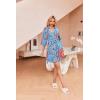 Ekouaer Robes for Women Waffle Knit Bathrobe Soft Lightweight Knee Length Loungewear S-XXL(Floral Mix Blue)