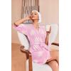 Ekouaer Robes for Women Waffle Knit Bathrobe Soft Lightweight Knee Length Loungewear S-XXL(Floral Pink)