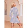 Ekouaer Robes for Women Waffle Knit Bathrobe Soft Lightweight Knee Length Loungewear S-XXL(Floral Purple)