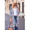 Ekouaer Robes for Women Waffle Knit Bathrobe Soft Lightweight Knee Length Loungewear S-XXL(Floral Red Purple)