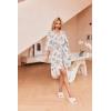 Ekouaer Robes for Women Waffle Knit Bathrobe Soft Lightweight Knee Length Loungewear S-XXL(Floral White)
