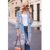 Ekouaer Robes for Women Waffle Knit Bathrobe Soft Lightweight Knee Length Loungewear S-XXL(Floral White Pink)