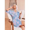 Ekouaer Robes for Women Waffle Knit Bathrobe Soft Lightweight Knee Length Loungewear S-XXL(Floral White Pink)