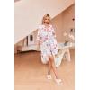 Ekouaer Robes for Women Waffle Knit Bathrobe Soft Lightweight Knee Length Loungewear S-XXL(Floral White Red)