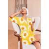 Ekouaer Robes for Women Waffle Knit Bathrobe Soft Lightweight Knee Length Loungewear S-XXL(Floral Yellow)