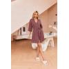 Ekouaer Robes for Women Waffle Knit Bathrobe Soft Lightweight Knee Length Loungewear S-XXL(Gray Purple)