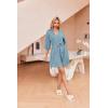 Ekouaer Robes for Women Waffle Knit Bathrobe Soft Lightweight Knee Length Loungewear S-XXL(Light Blue)