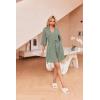 Ekouaer Robes for Women Waffle Knit Bathrobe Soft Lightweight Knee Length Loungewear S-XXL(Light Green)